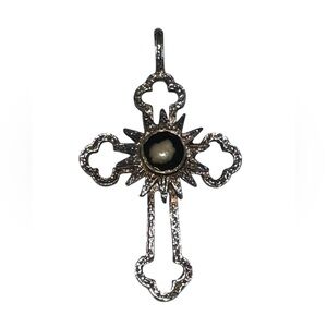 Sterling Silver Nativity Stone Cross Pendant